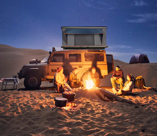 SurfingCats Overland Nomad Folding Soft Shell Roof Top Tent (3-4 Person)